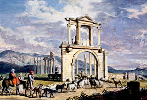 L'arco di Adriano in un dipinto di James Stuart L'arco di Adriano in un dipinto di James Stuart