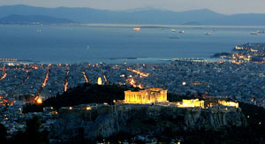 La vista dalla collina di Licabetto, Atene La vista dalla collina di Licabetto, Atene