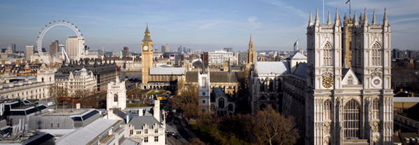 London Eye, Parliament Square, il Big Ben e l'Abbazia di Westminster