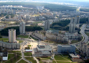 Khrushchovkas di Lazdynai visti dalla Torre Televisiva