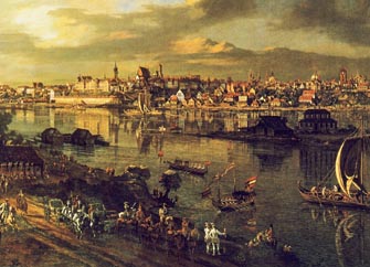 Varsavia vista dalla cittadina di Praga in un dipinto del Canaletto (1770)
