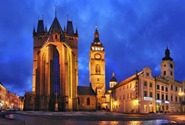 La piazza principale di Hradec Králové