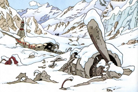 Il Rottame dell'aereo su cui volava Chang