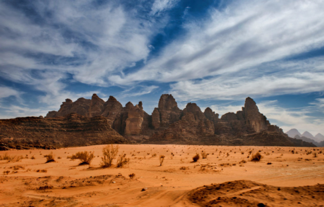 Montagne nel deserto del Wadi Rum