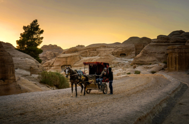 Carrozza al tramonto
