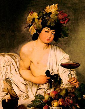 Bacco, Caravaggio, olio su tela, 1596